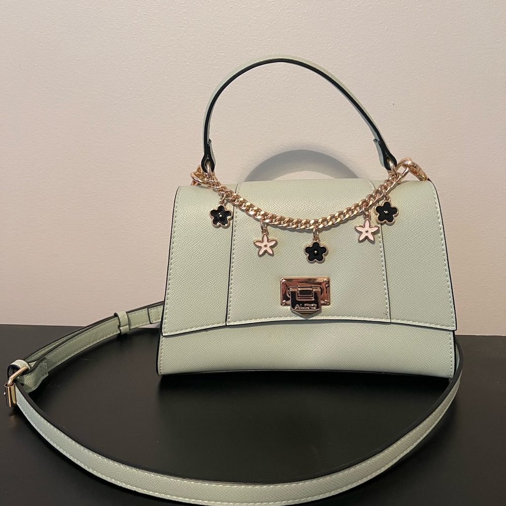 Aldo Mint Green Handbag with Chain Detail